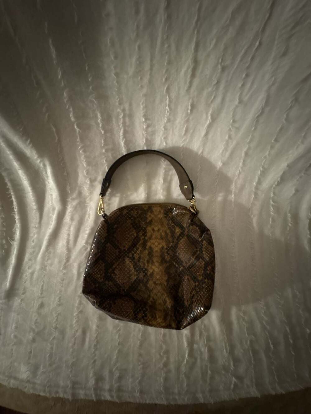 Jen & Co. Snake Print Vegan Leather Small Shoulder Bag